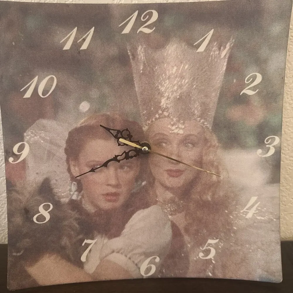 Wizard of Oz Square Clock Dorothy And Glinda 11x11